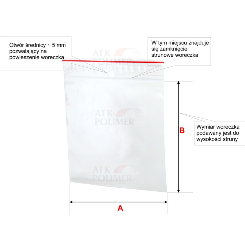 Worki strunowe LDPE 40x60 mm 40 mik 100 szt. Opakowania.eu